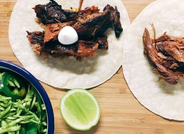 Manuka Smoked Lamb Tacos, Mint Chimichurri and Jicama Slaw