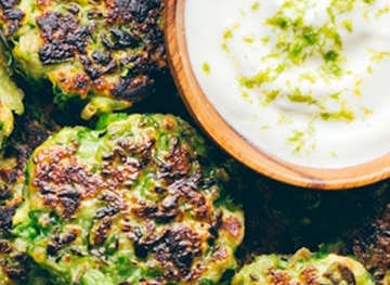 Mini Green Pea Halloumi Patties