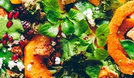 Roasted pumpkin tray with Green Harissa