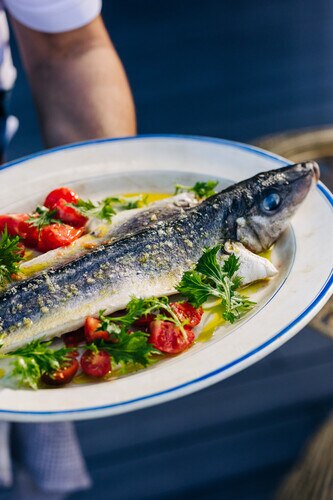 whole baked king george whiting by massimo mele