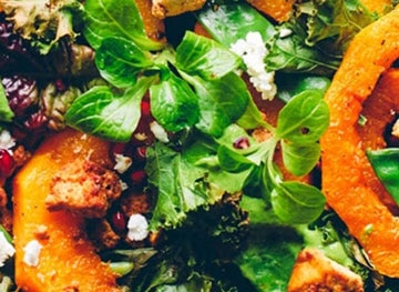 Roasted pumpkin tray with Green Harissa