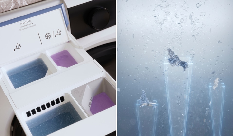 PRECISE DOSE, UP TO 60% LESS DETERGENT