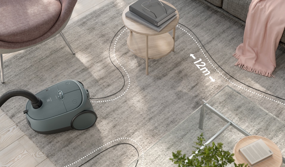 Smooth, easy cleaning with easy roll wheels