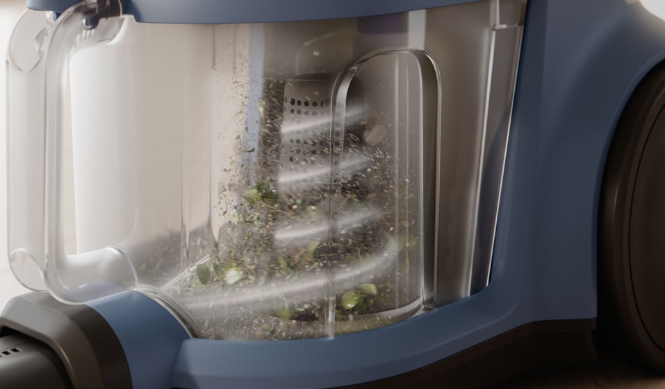 Cyclone Separator: 2X longer suction power