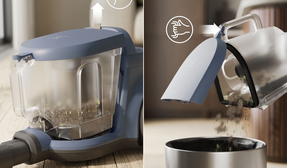 Easy emptying without making a mess