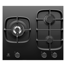 60cm 3 burner black ceramic glass gas cooktop