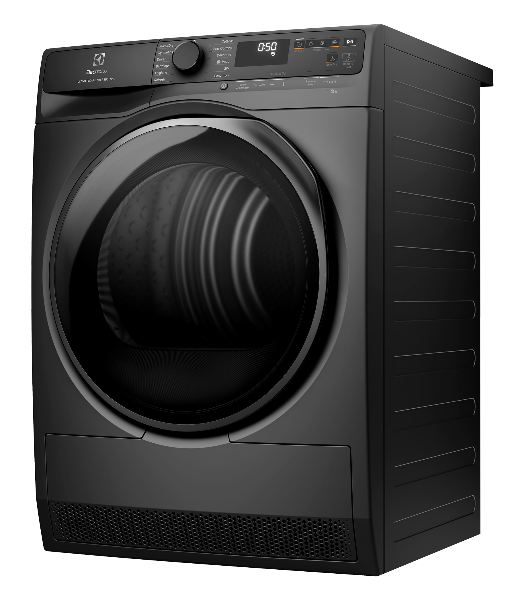 9kg UltimateCare 700 heat pump dryer with 3D Sense Dark Onyx